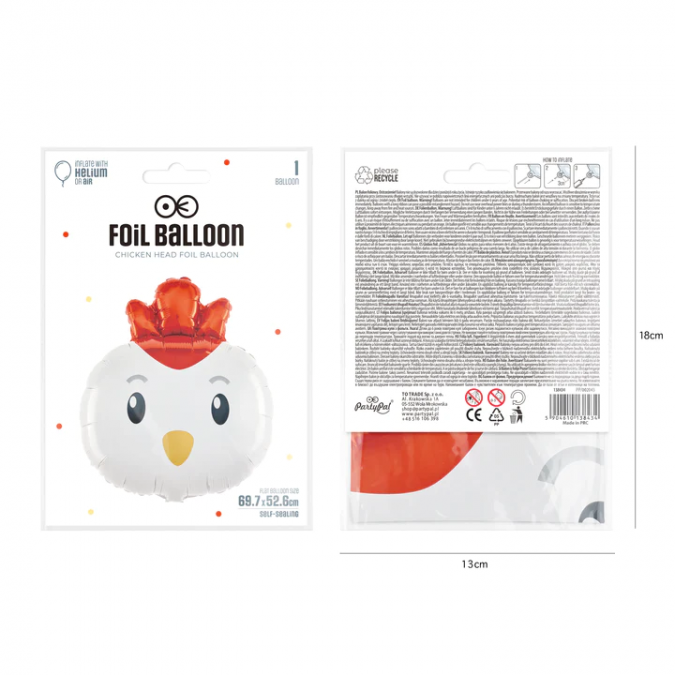 Фолиев балон Кокошка, животни от фермата, 69х52,0 см /Pp/