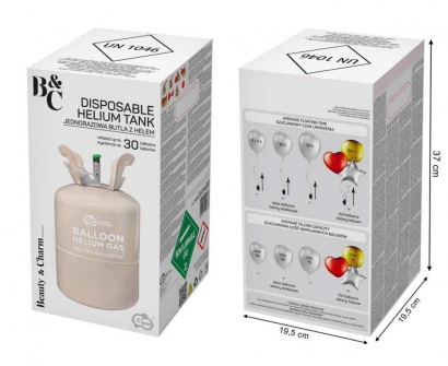 Бутилка с хелий за надуване на до 30 балона  /Gd/