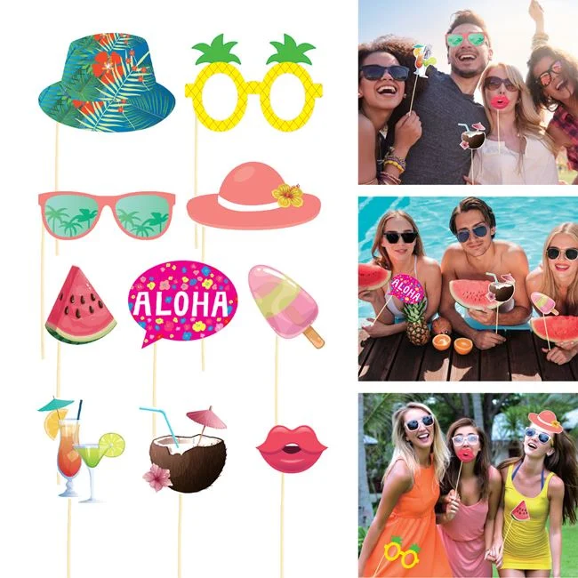 Пропсове за забавни снимки Лятно парти Aloha, 10 бр. /mb/