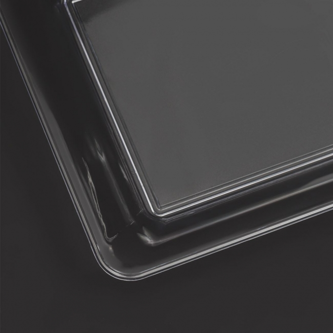 Пластмасово прозрачно правоъгълно плато, 37х24см /Mb/