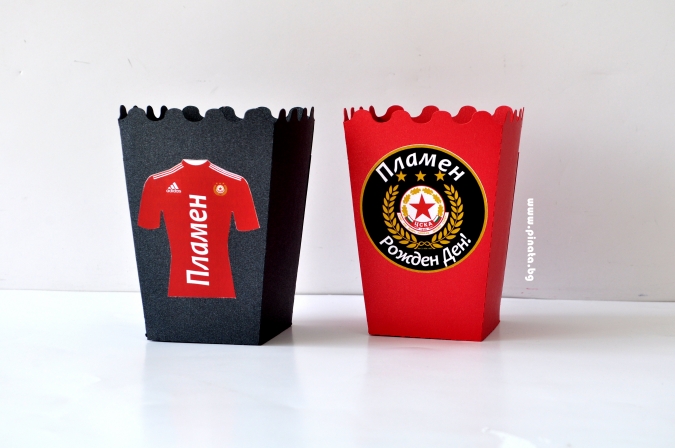 Персонализирана кутийка за пуканки ЦСКА, 3 бр. в опаковка