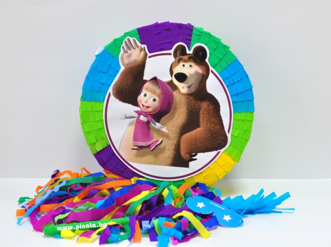 Пинята Маша и Мечока, две лица 40х40 см