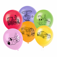 Комплект 10 бр. премиум балони Транспортни средства, микс цветове /Tr/