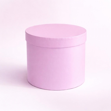 Кръгла кутия с капак, цвят розов, ф20/18см /Sa/