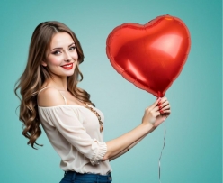 Фолиев балон Сърце, цвят червен 40 см  /Gd/