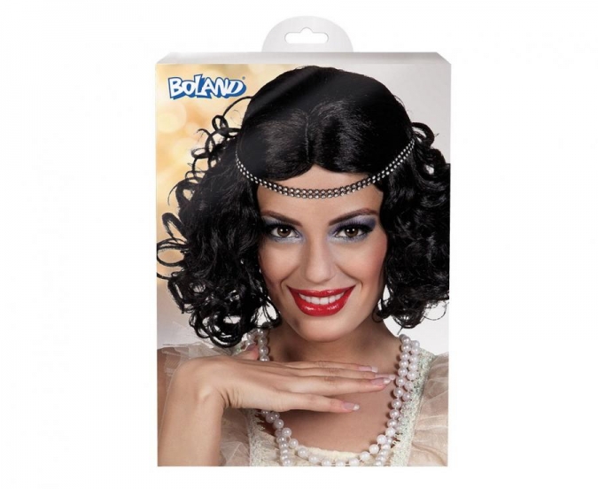Перука Ретро с диадема кристали, кабаре стил Гетсби /Gd/