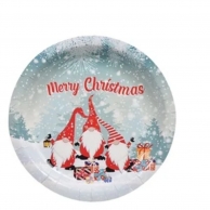 Хартиена парти чинийка Весела Коледа, Джужета 10 бр. в опаковка /mb/