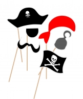 Пропсове за забавни снимки Пиратско парти, 7 бр. пакет