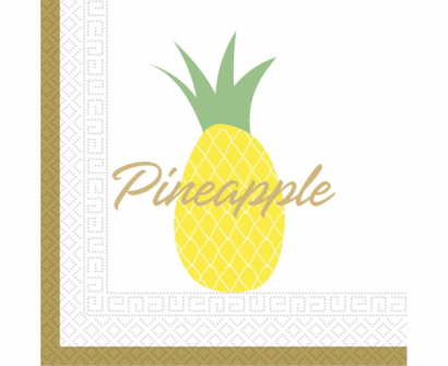 Парти салфетки Ананас / Pineapple 33х33 см, 20бр. в пакет /Gd/