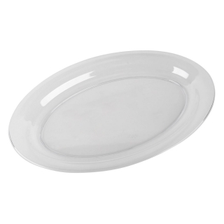 Пластмасово прозрачно овално плато, 40х28см /Mb/