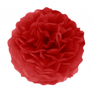 Помпон от червена тишу хартия 35 см /Pp/