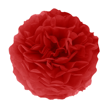 Помпон от червена тишу хартия 35 см /Pp/