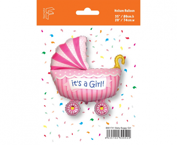 Фолиев балон Бебе Количка Момиче, 60 см Flexmetal, /Gd/