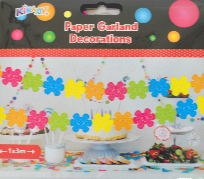 Банер гирлянд за декорация цветя, 3,00 м дължина, различни цветове