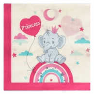 Парти салфетки Бебе, слонче, момиче, Princess, 12 бр. в пакет /Mb/