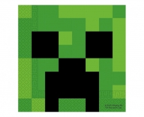 Парти салфетки Майнкрафт Крийпър / Minecraft Creeper 33х33 см, 20бр. в пакет /Gd/