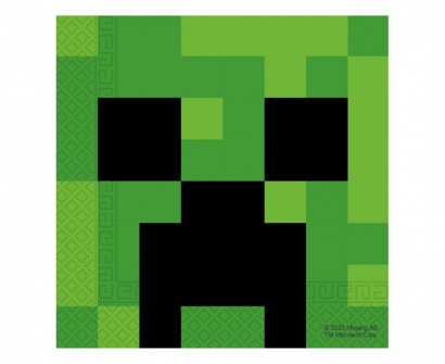 Парти салфетки Майнкрафт Крийпър / Minecraft Creeper 33х33 см, 20бр. в пакет /Gd/