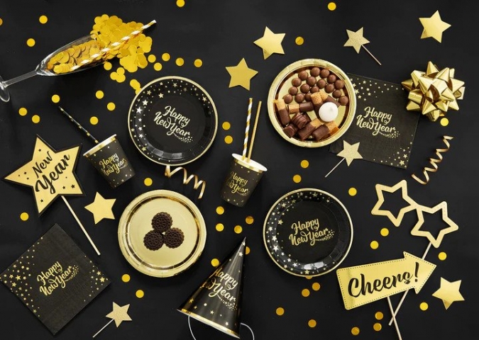 Хартиена чашка Happy New Year, Нова Година  220 мл, 6 бр. в опаковка /Pp/