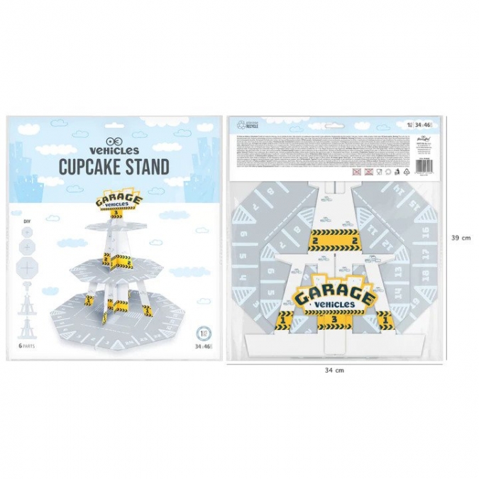 Стойка за мъфини Гараж, транспортни средства, коли, 3 нива Ш34xВ46см /Pp/