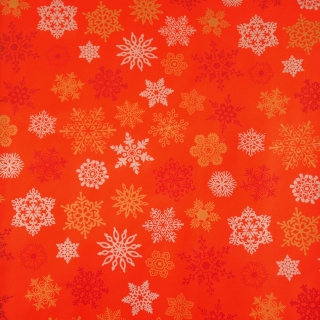 Червена опаковъчна хартия, Снежинки, Коледа 150x70 см /Mb/
