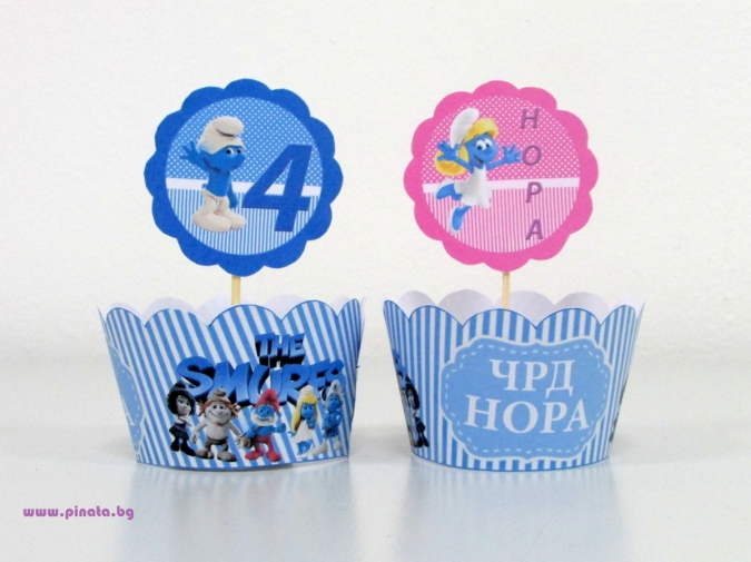 Подложка за мъфини Смърфовете, 6 бр. в опаковка