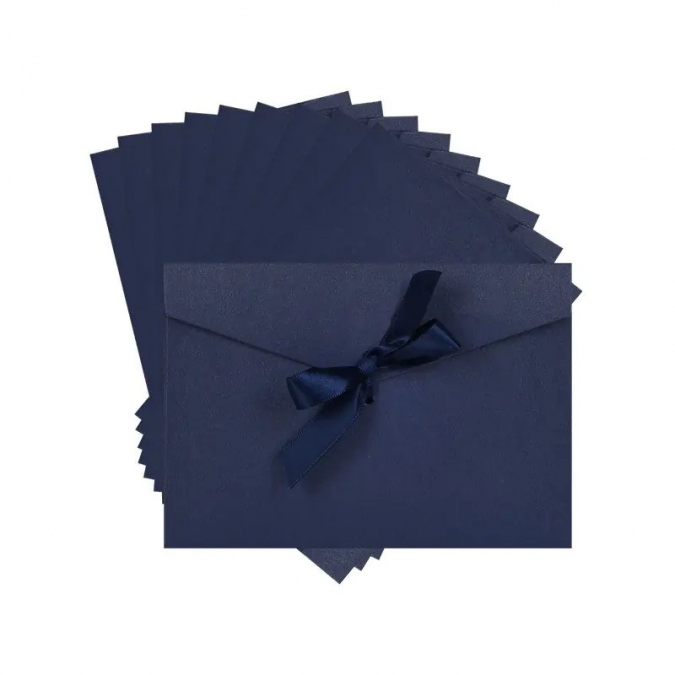 Плик за пари и пожелания от луксозен перлен картон със сатенена панделка /Km/