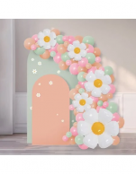 Комплект за украса с балони тип арка, 70 бр., пастелни цветове и маргаритки /Mb/