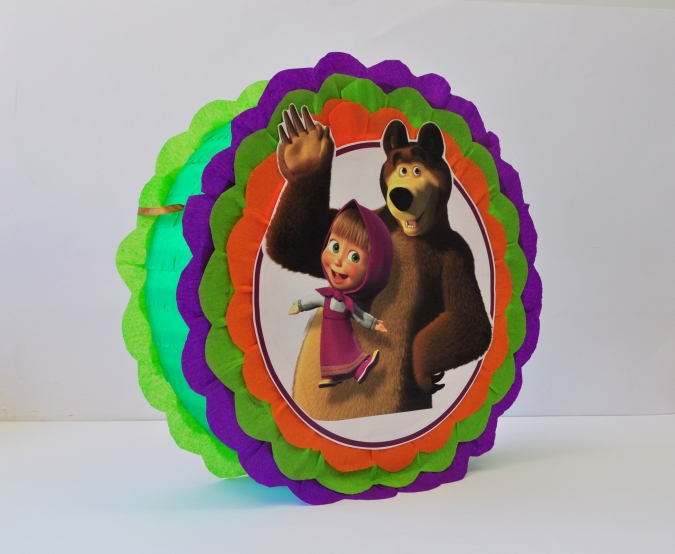 Пинята Маша и Мечока, две лица 40х40 см