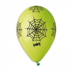 Балон с печат Паяци Хелоуин, 30 см, микс цветове, 6 бр опаковка