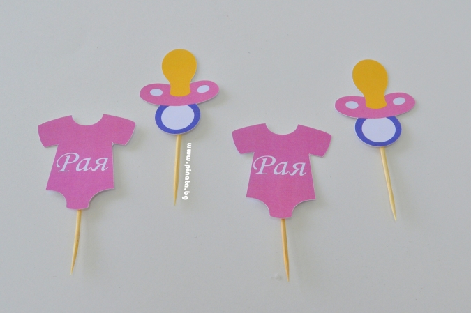 Топер за мъфини Бебе момиче, 6 бр. в опаковка