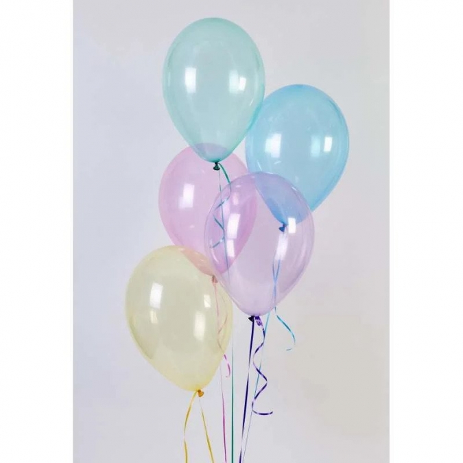 Балон кристал прозрачен, микс цветове, диаметър 33 см, 10 бр. в пакет G120 Gemar /Uk/
