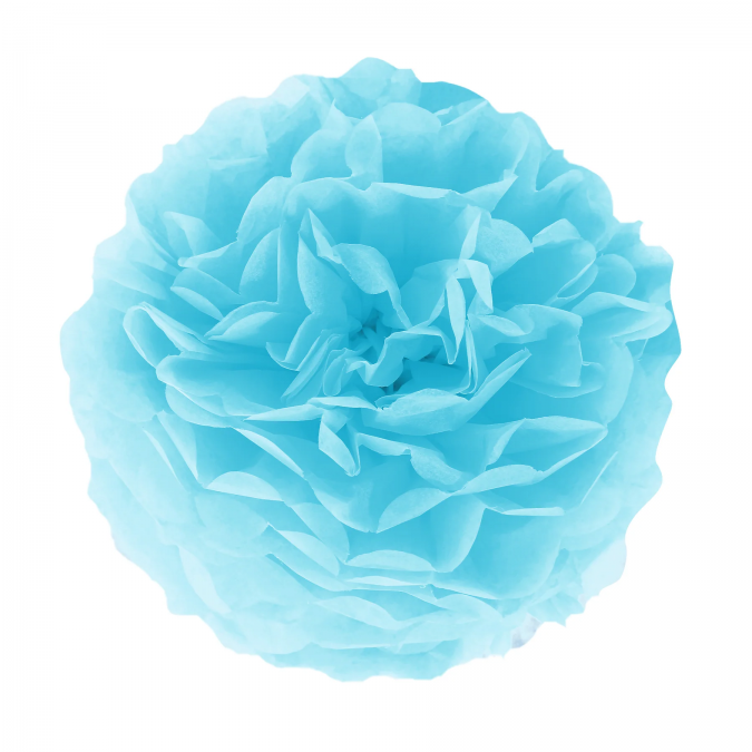 Помпон от синя тишу хартия 35 см /Pp/