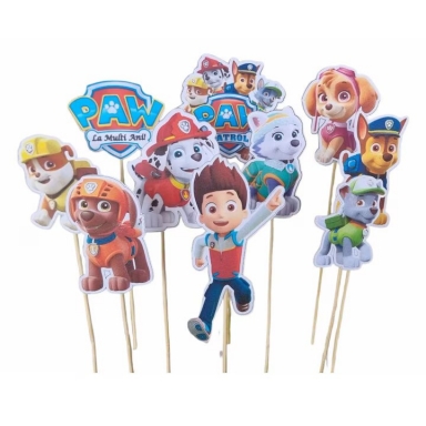 Топер за мъфини и торта Пес Патрул, 8 брoя /Pe/
