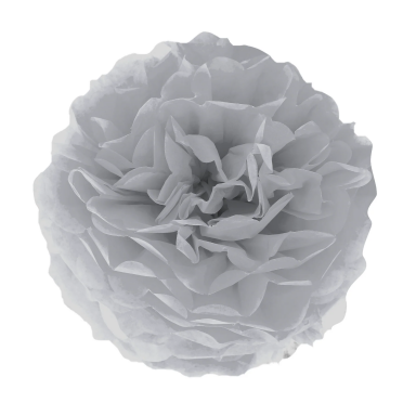 Помпон от сребърна тишу хартия 15 см /Pp/