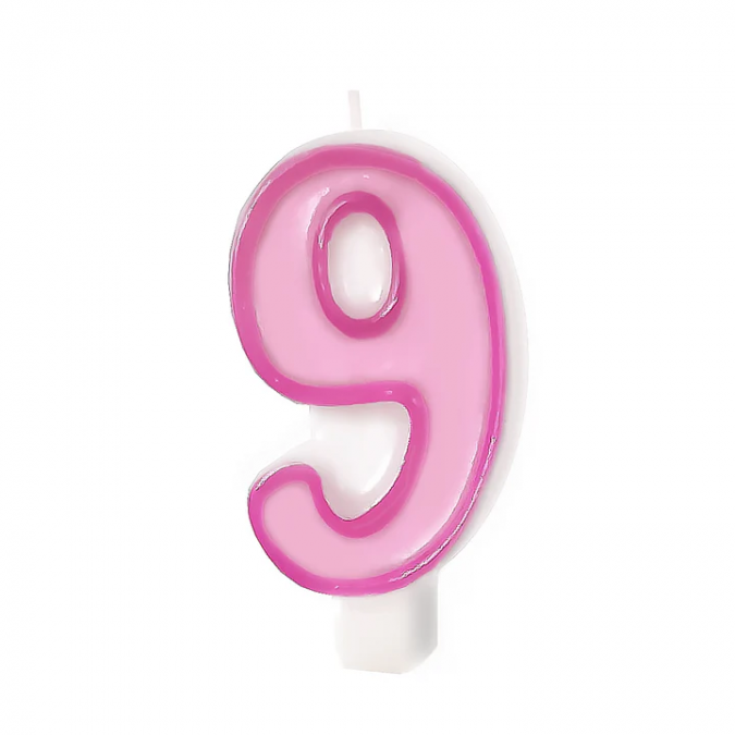 Свещичка цвят розов, цифра 5 /Pp/