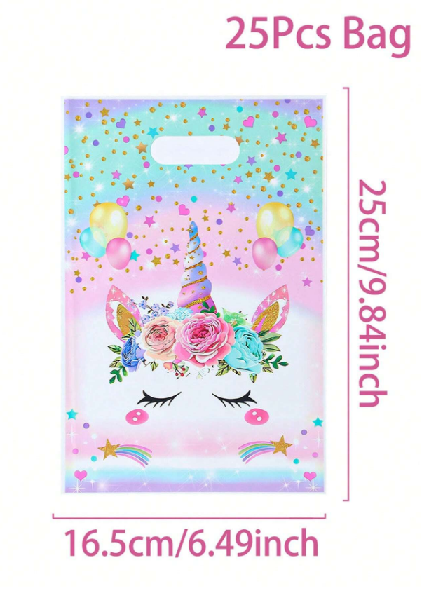 Подаръчни торбички, пликове за сладки Еднорог,16х25см, 25 бр. /Ch/