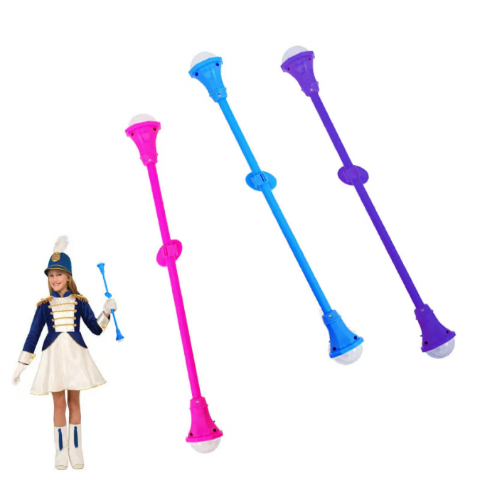 Светещ въртящ се стик за мажоретки, микс цветове /Km/