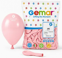 Балон цвят Розова пудра, Powder pink, диаметър 26см,100бр. в пакет, Gemar G90 107 /Uk/