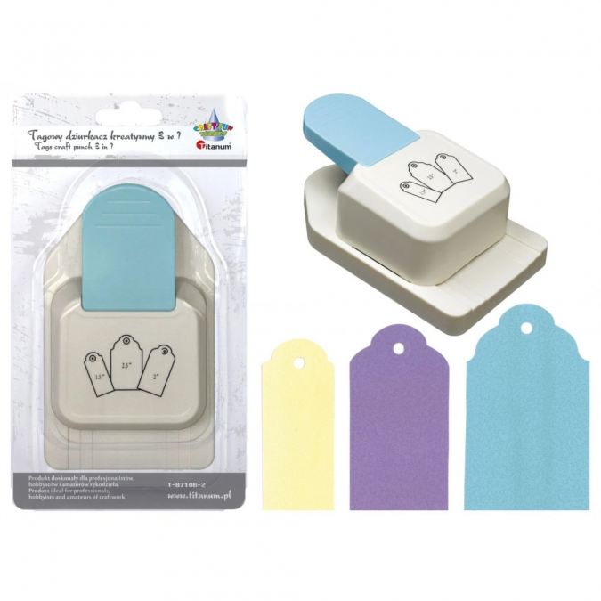 Пънч/перфоратор 3в1 за етикети с заоблени ъгли и малък отвор /Sa/