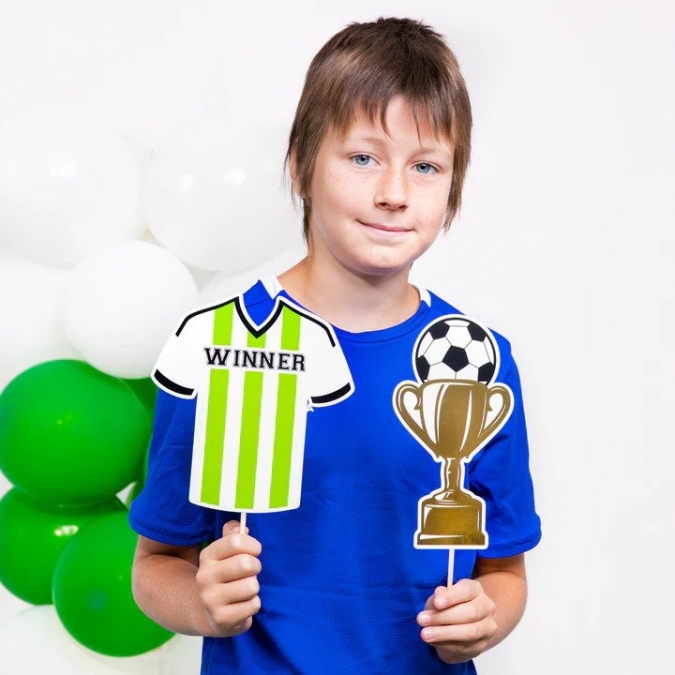 Пропсове за забавни снимки и декорация Футбол, 9 бр. в опаковка /Pp/