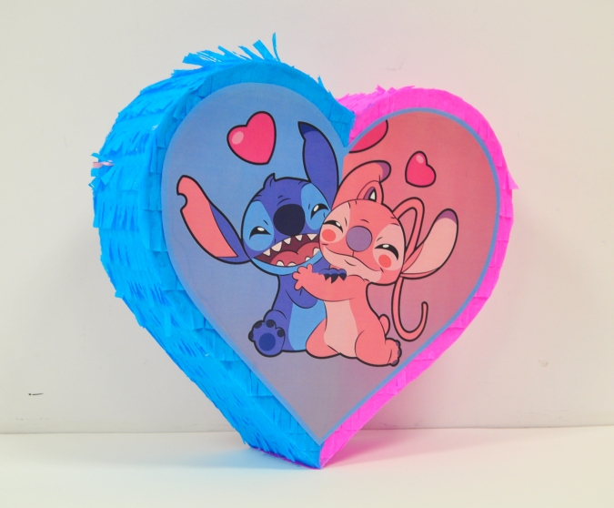 Пинята Сърце Стич и Ейнджъл, 35х33 см