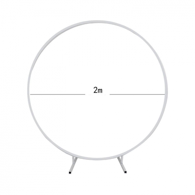 Кръгла метална сглобяема арка под наем, диаметър 200см, цвят бял