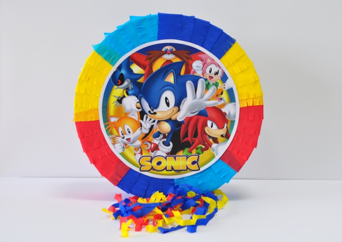 Пинята Соник, две лица 40х40 см