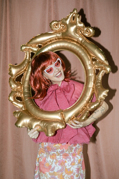 Фолиев балон златна рамка/огледало, 78x95 см /Pd/