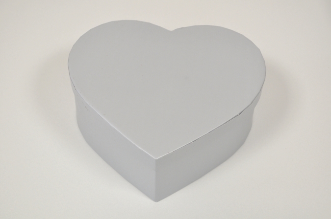Кутия за подарък сърце, цвят сребро, 16/14/5,5см /Sa/
