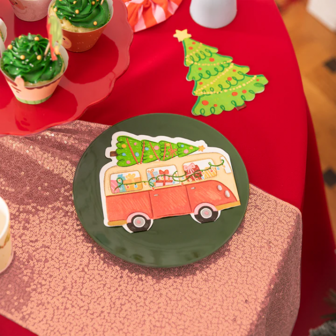 Тишлайфер /рънър/ за маса с пайети, розово злато 28х200см /Pp/