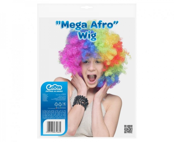Перука Мега афро, клоун, различни цветове дъга /Gd/