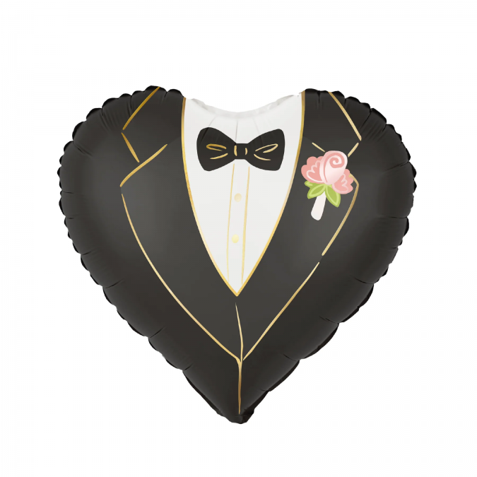 Фолиев балон Сърце, Младоженец, 45см /Pp/