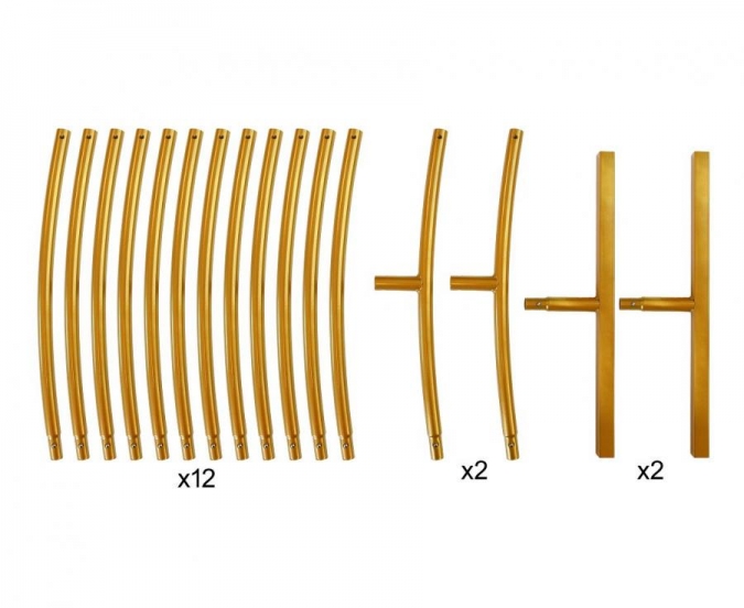 Кръгла метална сглобяема арка, диаметър 180см, цвят златен /Gd/