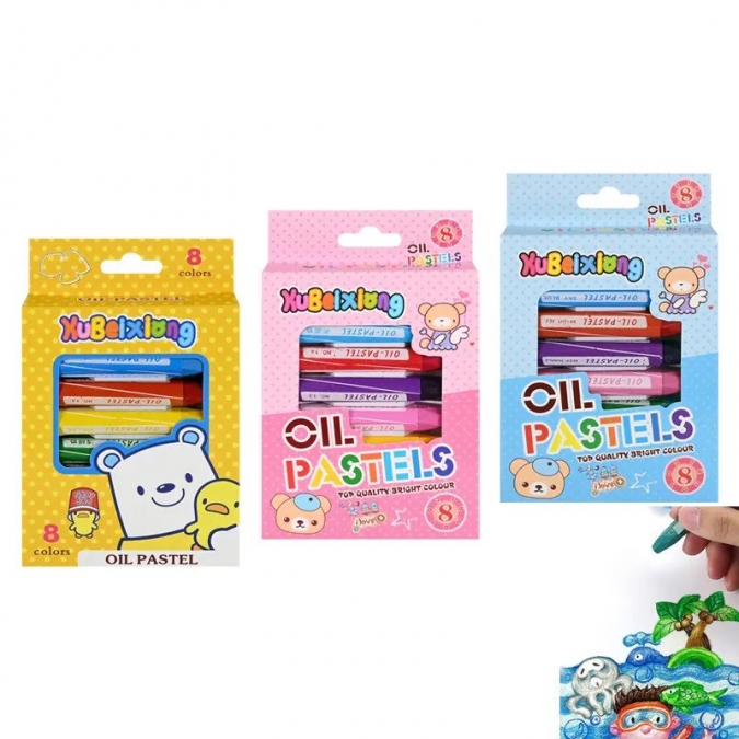 Маслени пастели, 8 цвята /Km/